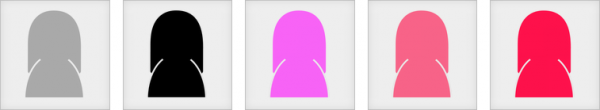 女性シルエットのユーザーアイコン 5カラー