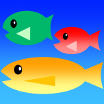 お魚のイラスト3種類「単色塗りカラー・グラデーションカラー各8色」全48素材