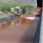 【これはひどい】真っ赤な生活排水(汚染水)が蒲原海岸へ流れ込み赤潮のような海に…